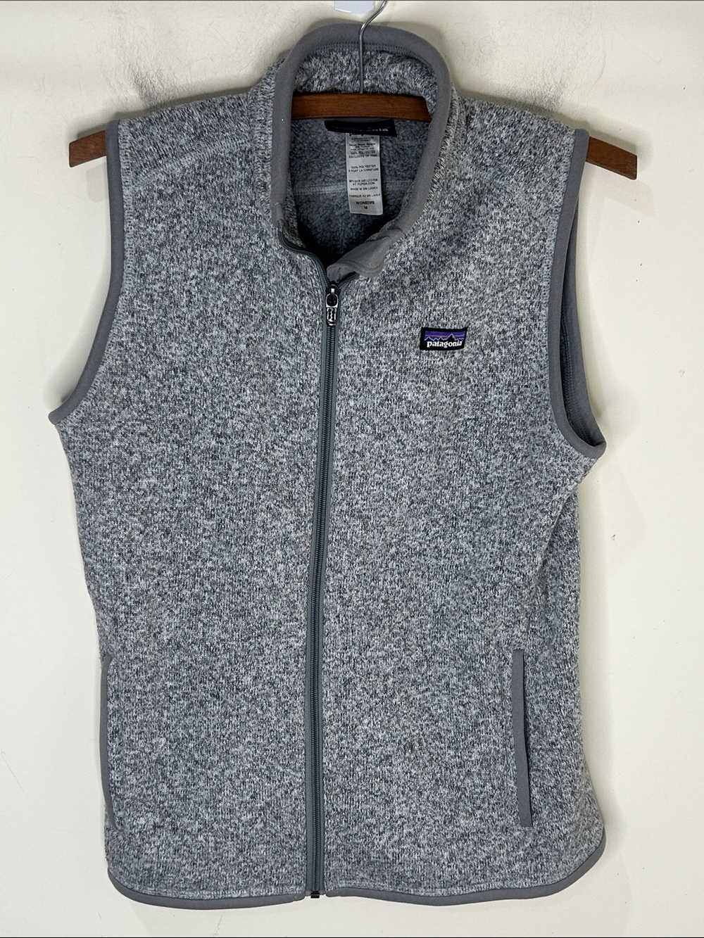 PATAGONIA Gray Better Sweater Fleece Vest Size Medium - Picture 3 of 16